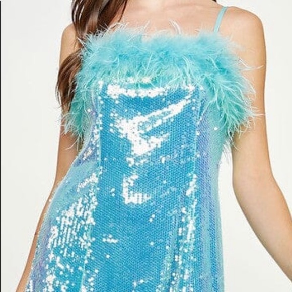Blue Sequin Mini Dress💙🦋💎 - Picture 3 of 6